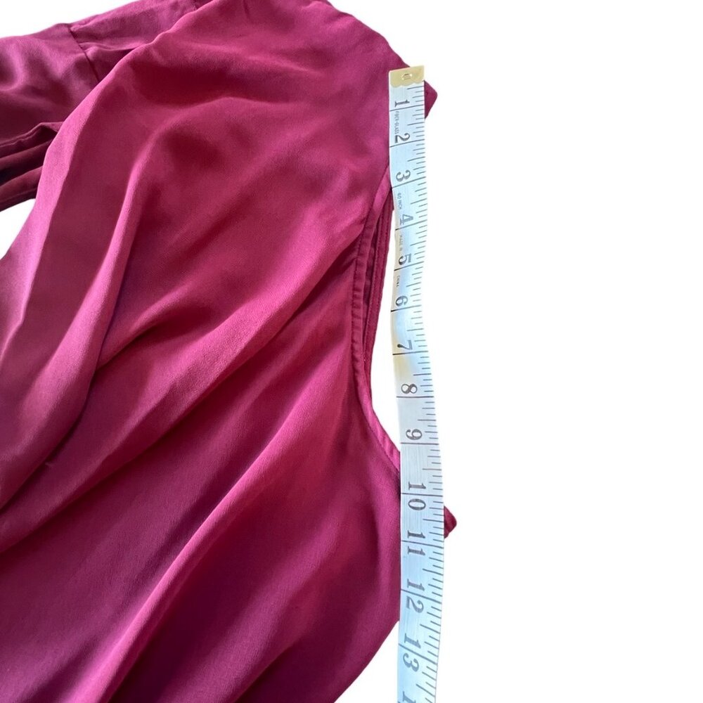 Cache Burgundy Drape Neck Polyester Top - Picture 3 of 5